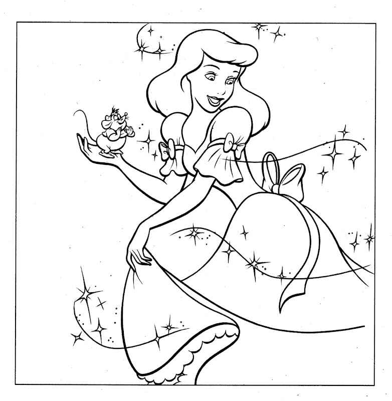 Princess Cinderella Coloring Pages Ideas title=