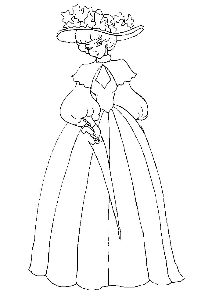 girl carrying an umbrella coloring pages >> Disney Coloring Pages