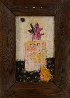 Витвинова Е.П. Поздний ужин, дсп, акрил, 35х20,5, 2016