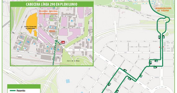 La línea 290 de autobuses interurbanos llega al Centro Comercial