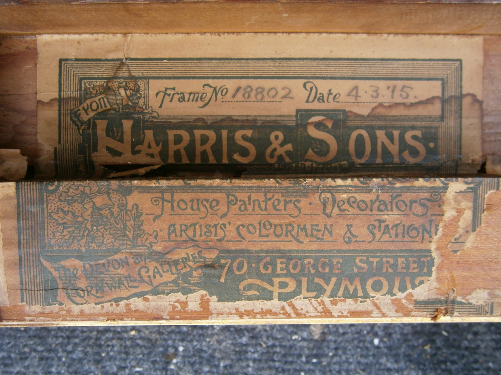 Picture Frame Labels: Harris & Sons.