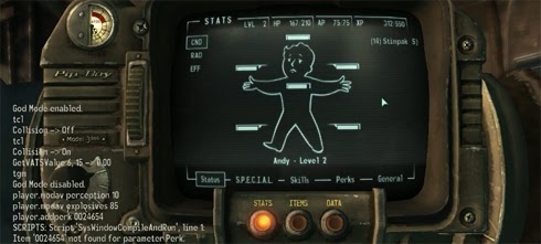 Fallout New Vegas Cheats Codes & Console Commands - God Mode