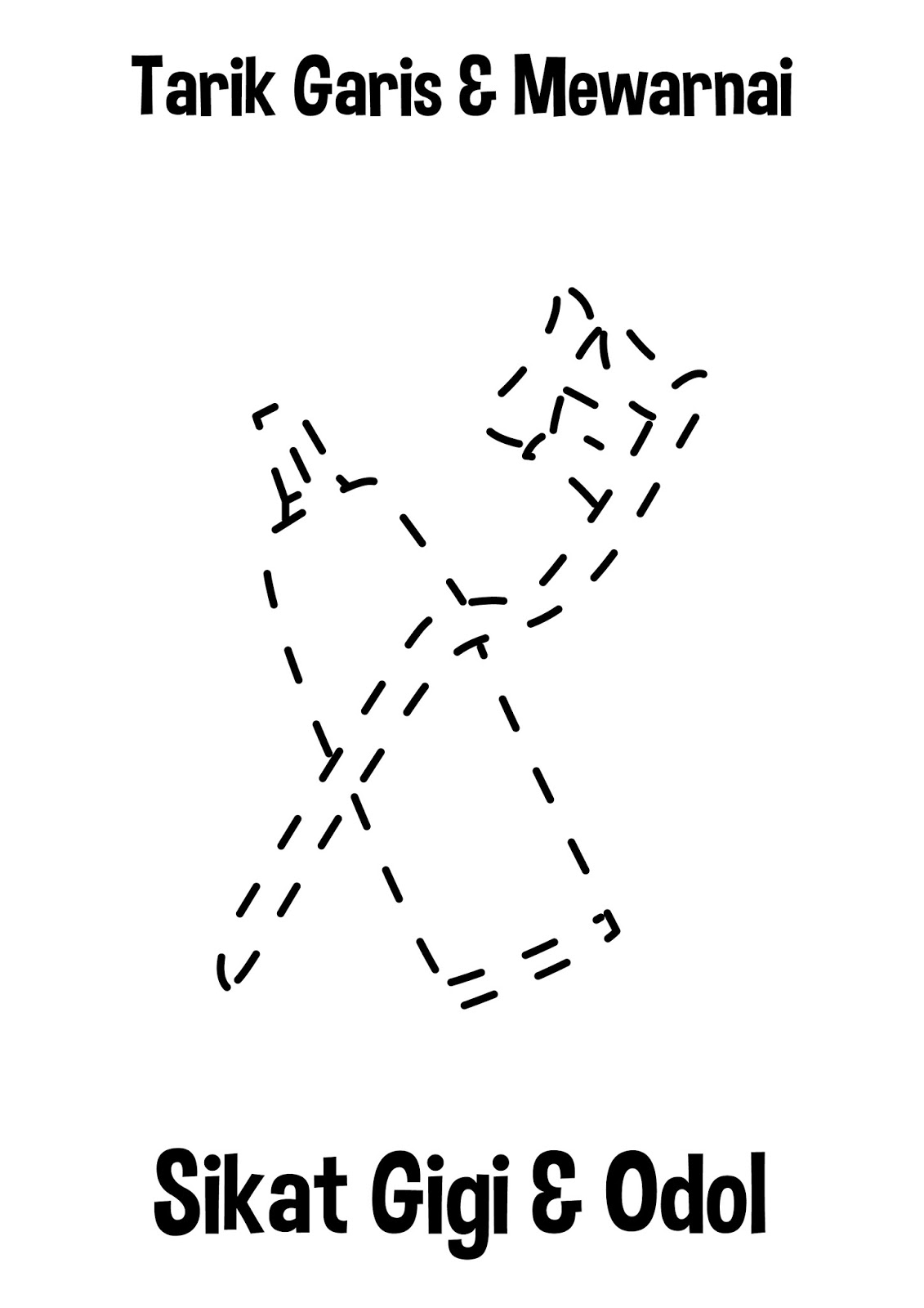 Tarik garis dan mewarnai gambar sikat gigi & odol