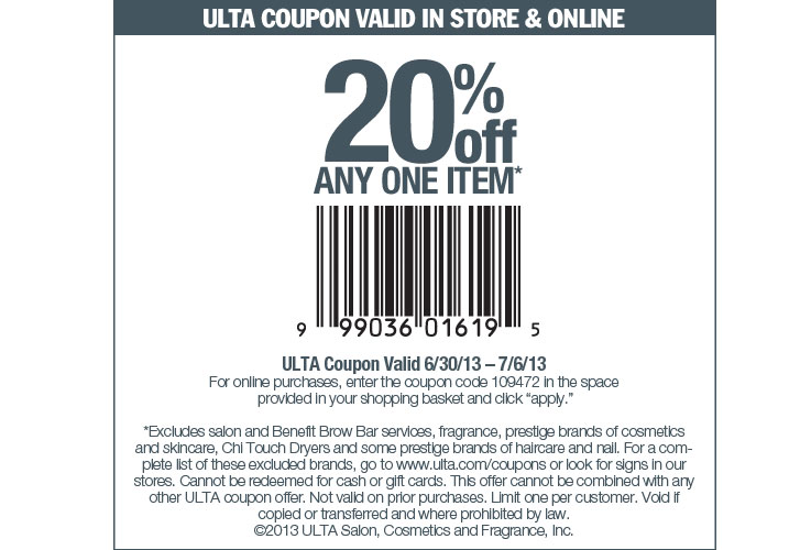 24dealz ULTA Coupons July and August 2013