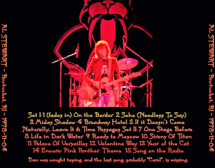 PLUMDUSTY'S PAGE Al Stewart 19781104 Leroy Theatre Pawtucket, RI