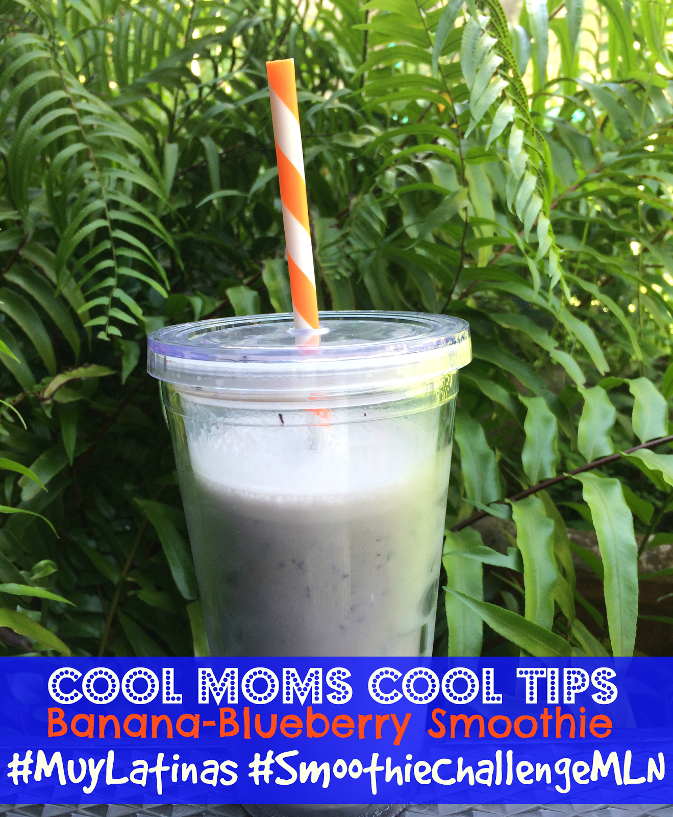 cool moms cool tips #smoothiechallengemln banana blueberry smoothi