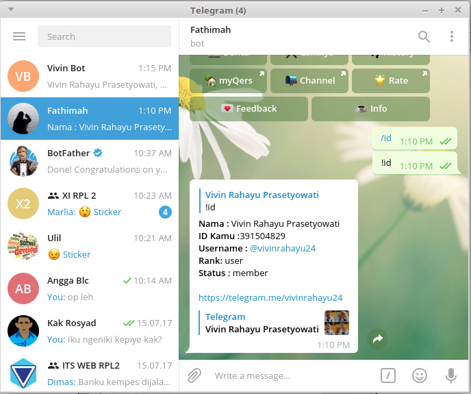 telegram bot dengan koneksi database telegram bot dengan koneksi database