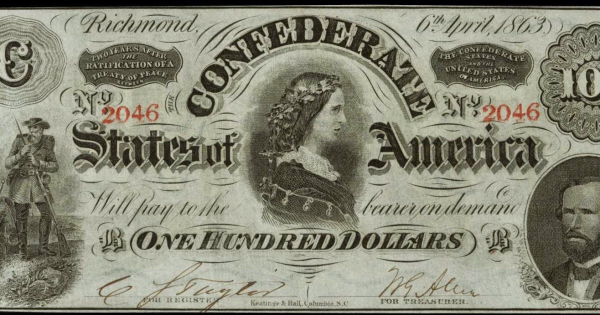 dollar currency note 1863 money confederate paper foreign notes coins