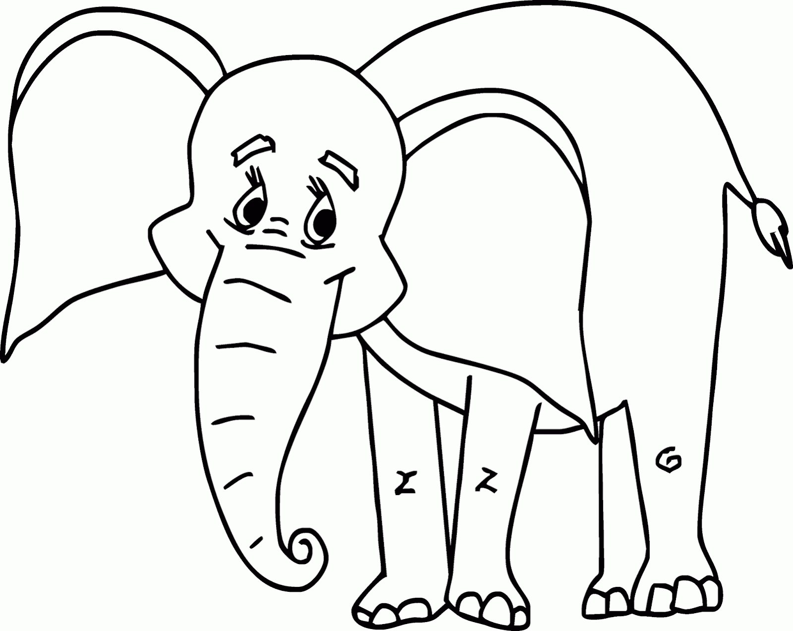 Раскраска хобот слона