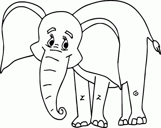 Mewarnai Gambar Gajah  Pemalu Contoh Anak  PAUD