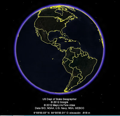 El Mundo, google earth, vista nocturna, America