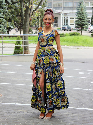 ankara dress with front slit, ankara dress 2013 style, nigerian fashion blogger