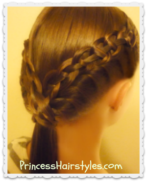 4 strand braid and french twist (the braided ledge ponytail)