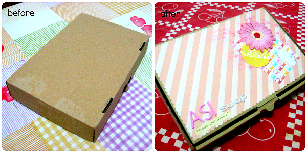 Prima e dopo avere alterato la scatola - Before and after I have altered the box