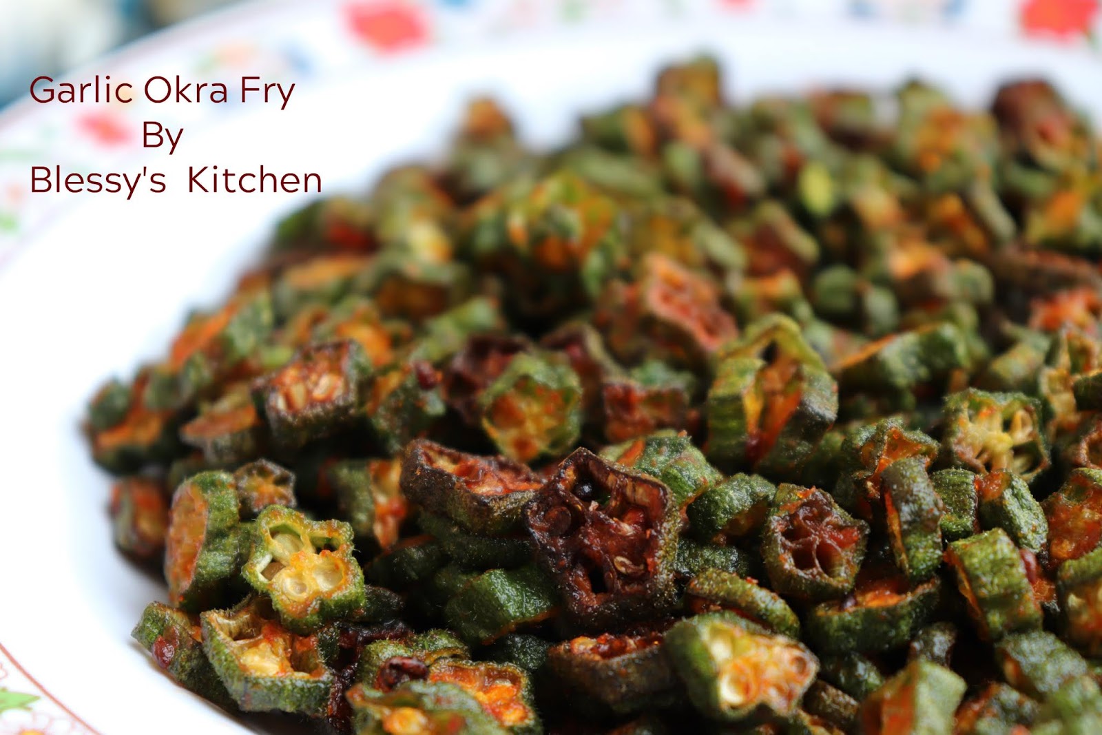 Blessy's Kitchen Garlic Bhendi Fry/ Garlic Okra Fry/ Lahsuni Bhindi / Lady's Finger Fry