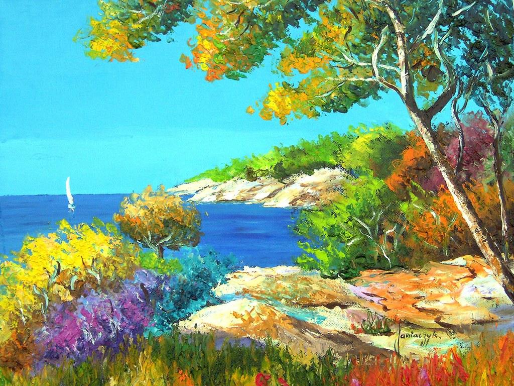 Sharing The World Together: Jean Marc Janiaczyk Landscape Oil Painting