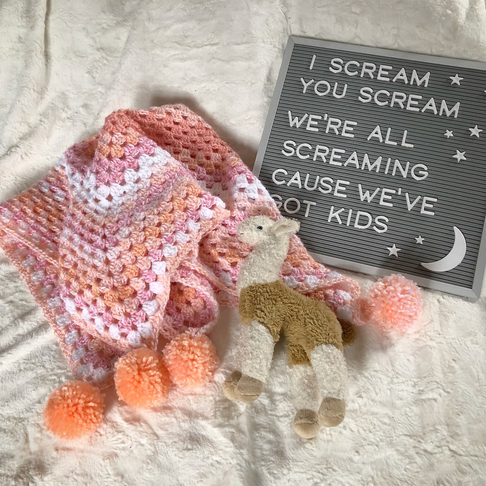 Bry's Crochets Adorable Pom Pom Baby Blanket