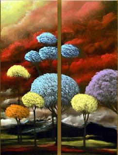cuadros-modernos-de-paisajes-con-arboles-coloridos