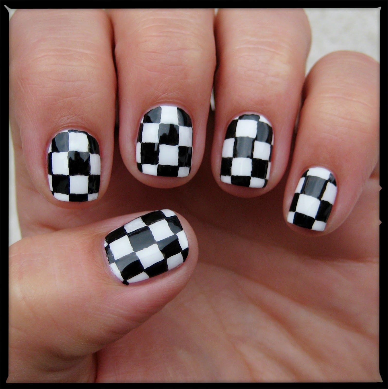 Dahlia Nails: Checkerboard Chick
