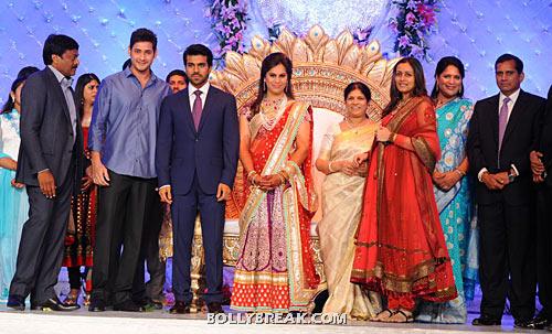Chiranjeevi, Mahesh Babu, Ram Charan Teja, Upasana, Namrata Shirodhkar, Shobhana and Anil Kamineni - (4) - Ram Charan Teja's Upasana Kamineni Reception Pics