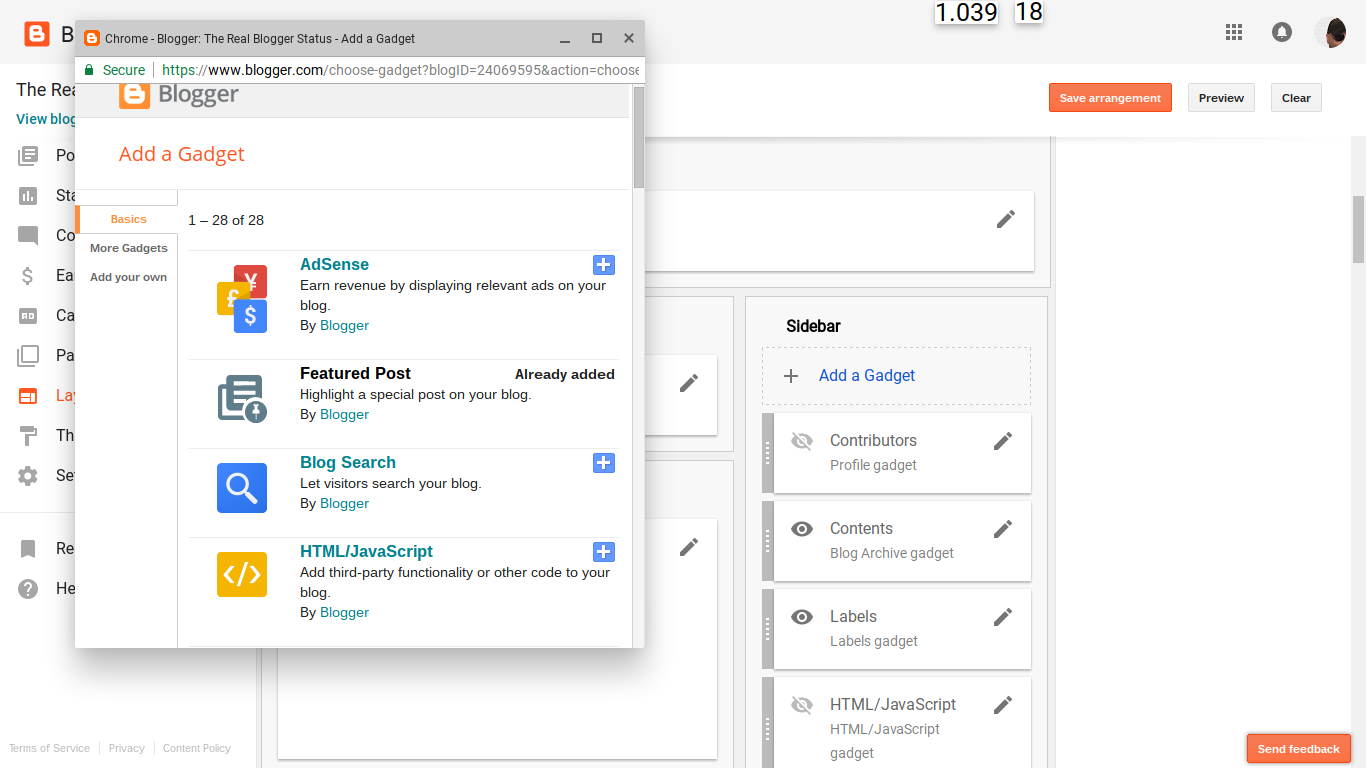 Blogger Magic Add An Html Gadget