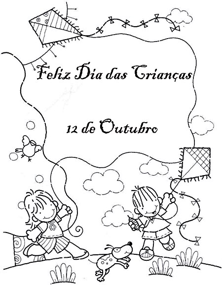 30 desenhos do Dia das Crianças para colorir, pintar, imprimir! Criança para pintar moldes e riscos de crianças