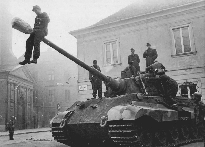 tiger ii next to a modern day tank