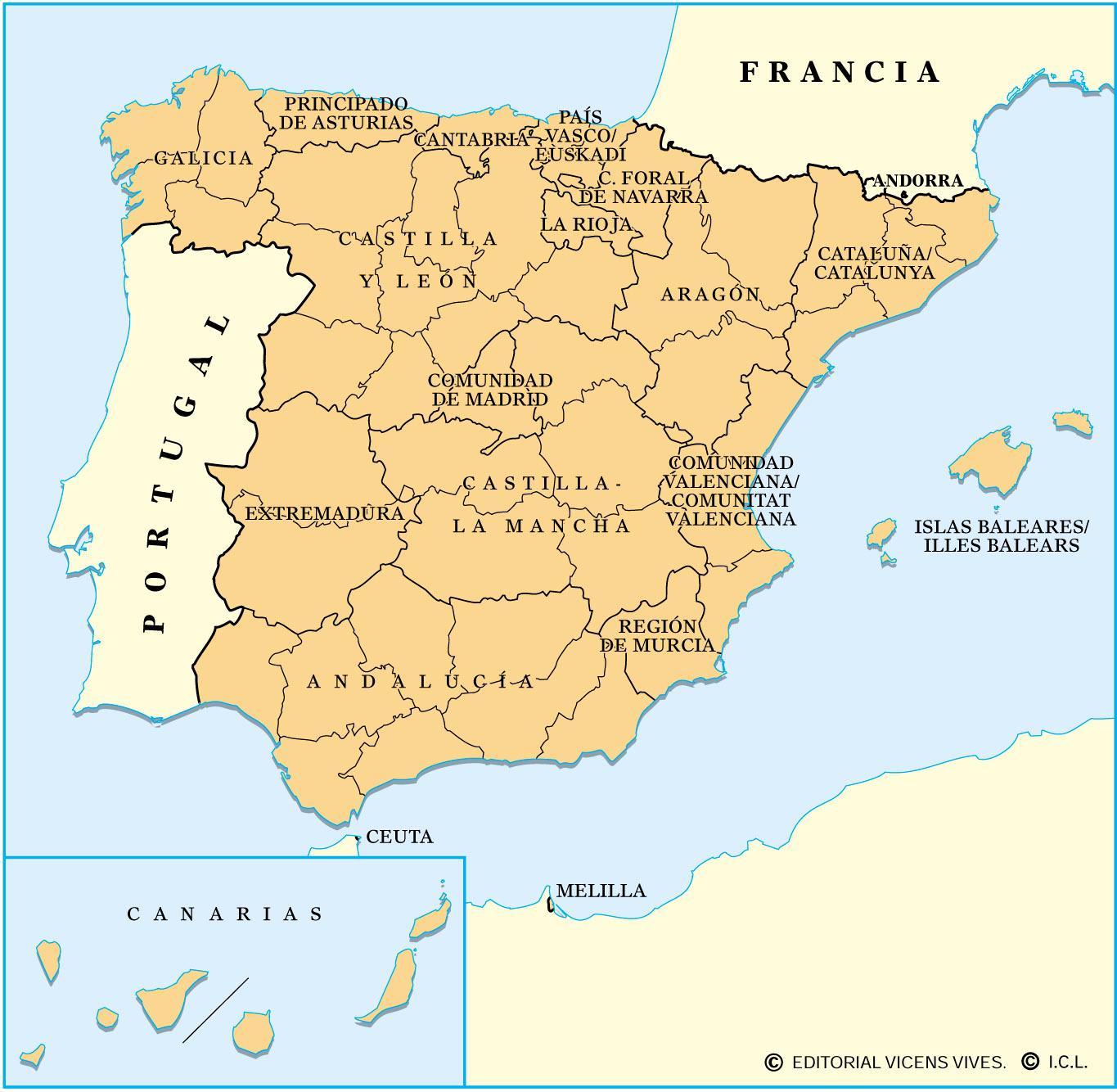 Pin Comunidades Autonomas De Espana Mapa On Pinterest