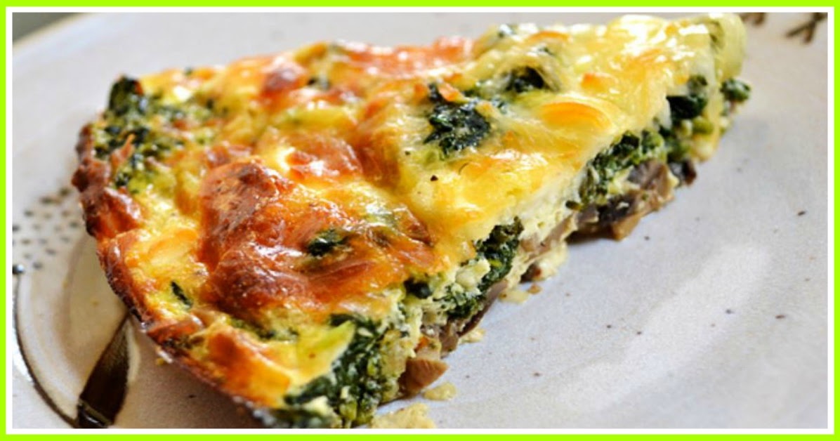 Crustless Spinach, Onion and Feta Quiche Smartpoints 4 weight