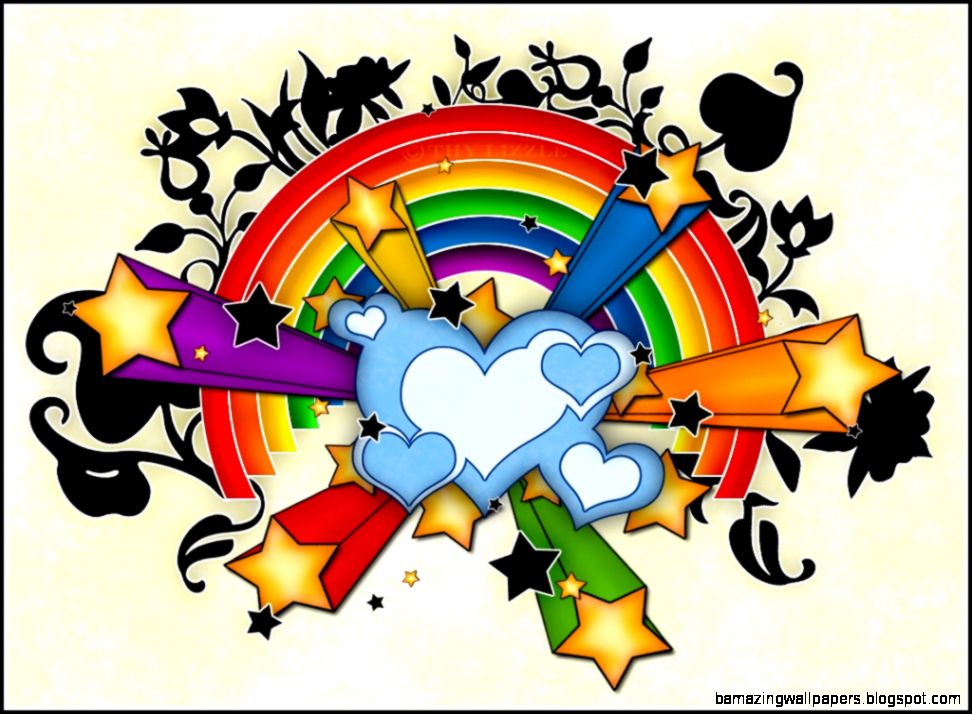 Hearts Stars Rainbow 4219571 1024x768  All For Desktop
