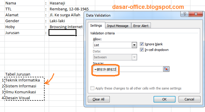 Cara Membuat /Menambahkan Combo Box di Excel