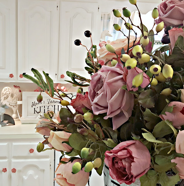 Penny's Vintage Home Olives & Roses together in an Olive Bucket