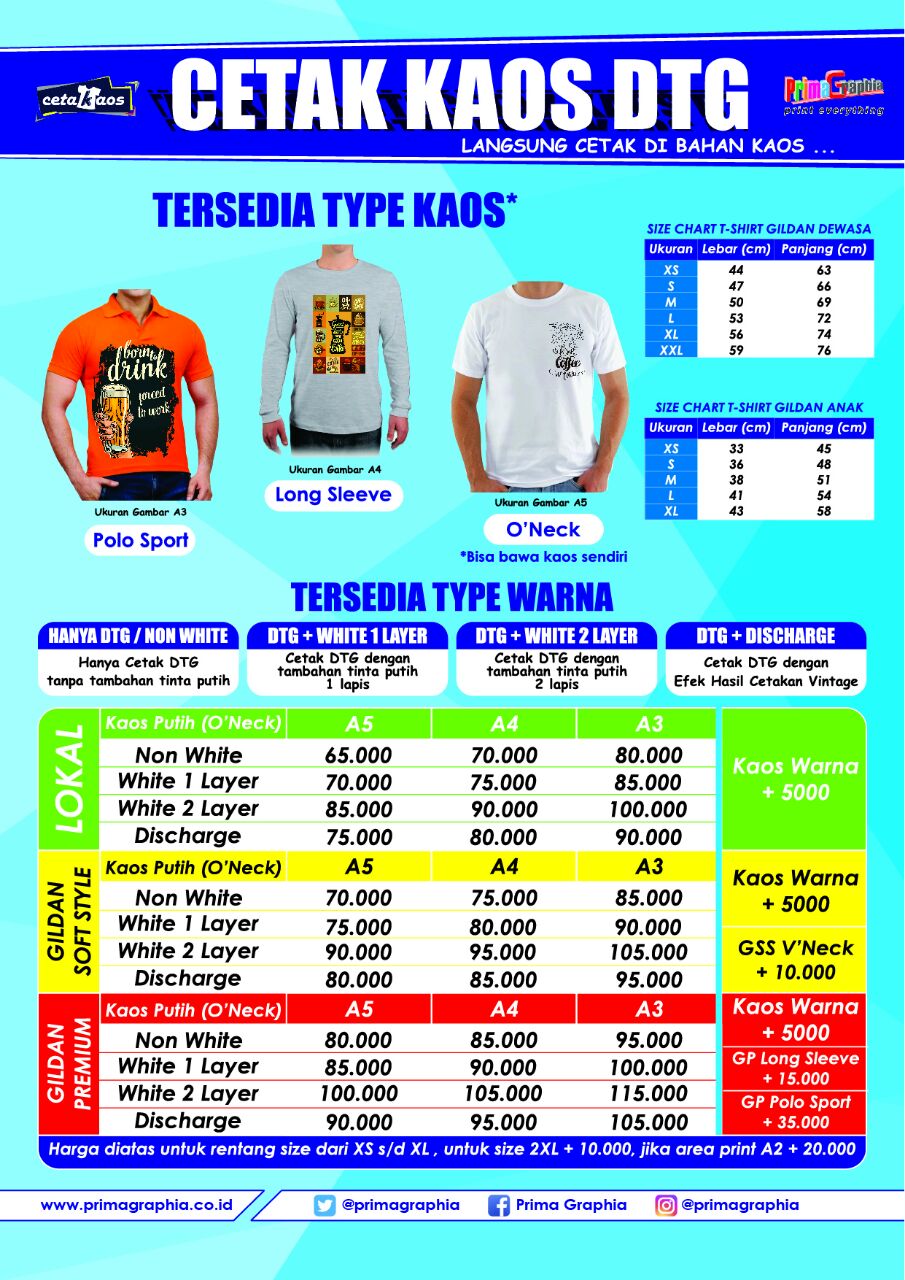 Printing Online Primagraphia Printing Digital Kaos Satuan Murah