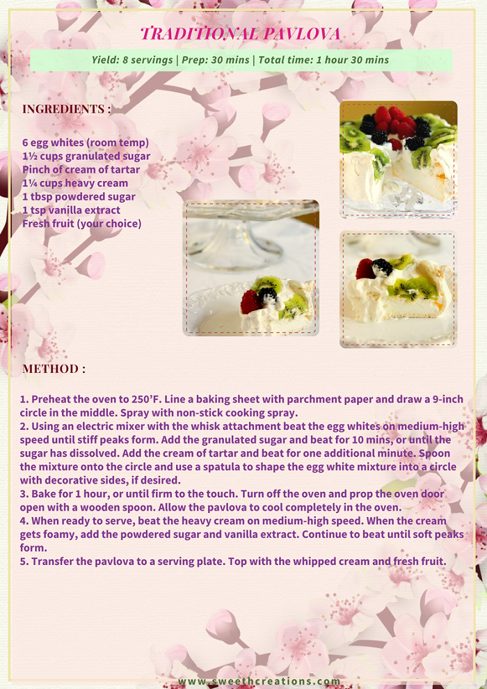TRADITIONAL PAVLOVA RECIPE