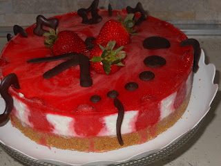 ... cheesecake con gele'e alle fragole senza cottura per il suo compleanno ...