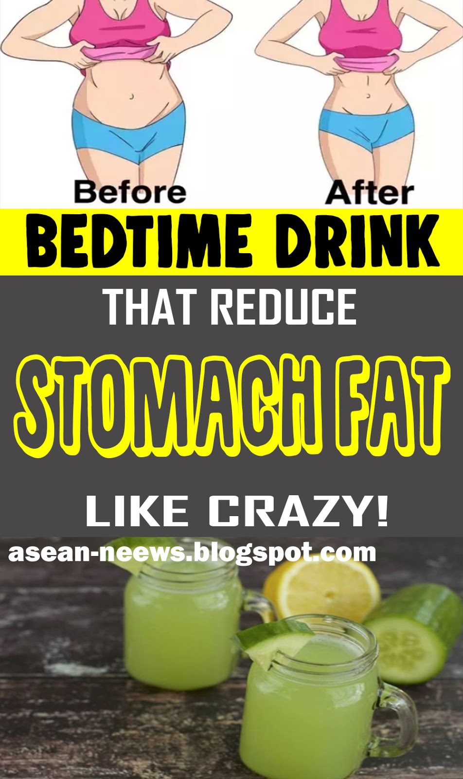 BEDTIME DRINK THAT REDUCES STOMACH FAT LIKE CRAZY BEAUTY HACKS