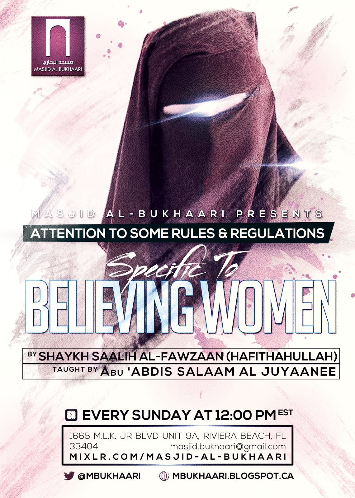 Weekly Class: Attention To Some Rules And  Regulations Specific To Believing Women