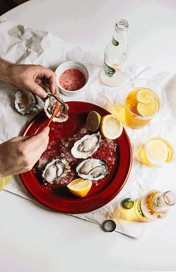 Grilled Oysters with Champagne hummingbird high a
