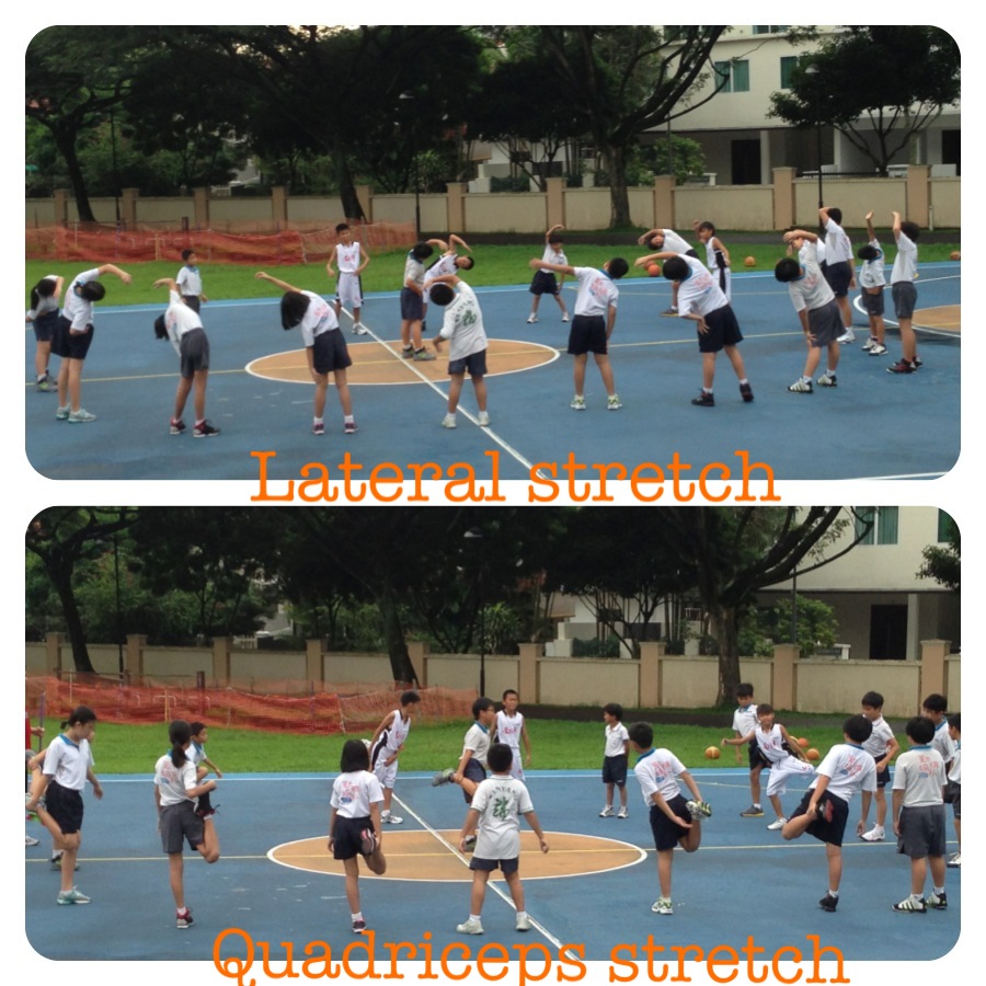 NANYANG PRIMARY BASKETBALL Training session warm up and stretching