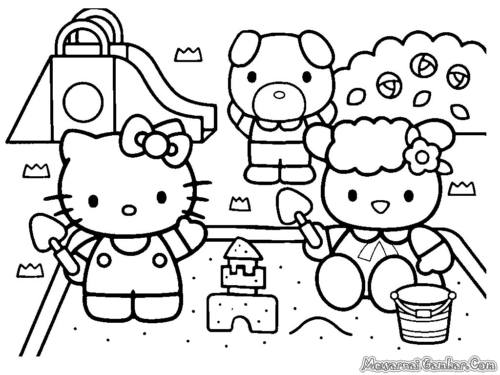 Mewarnai Gambar Hello Kitty  Auto Design Tech