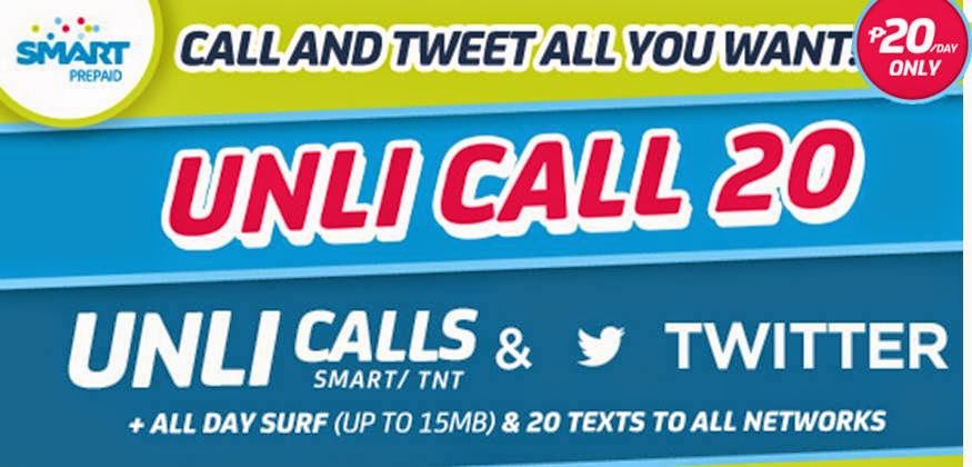 Smart Unli Call 20: Unli Calls + Twitter + Internet + Text ...
