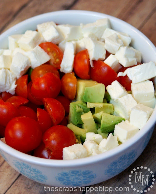 Pasta Avocado Caprese Salad The Scrap Shoppe
