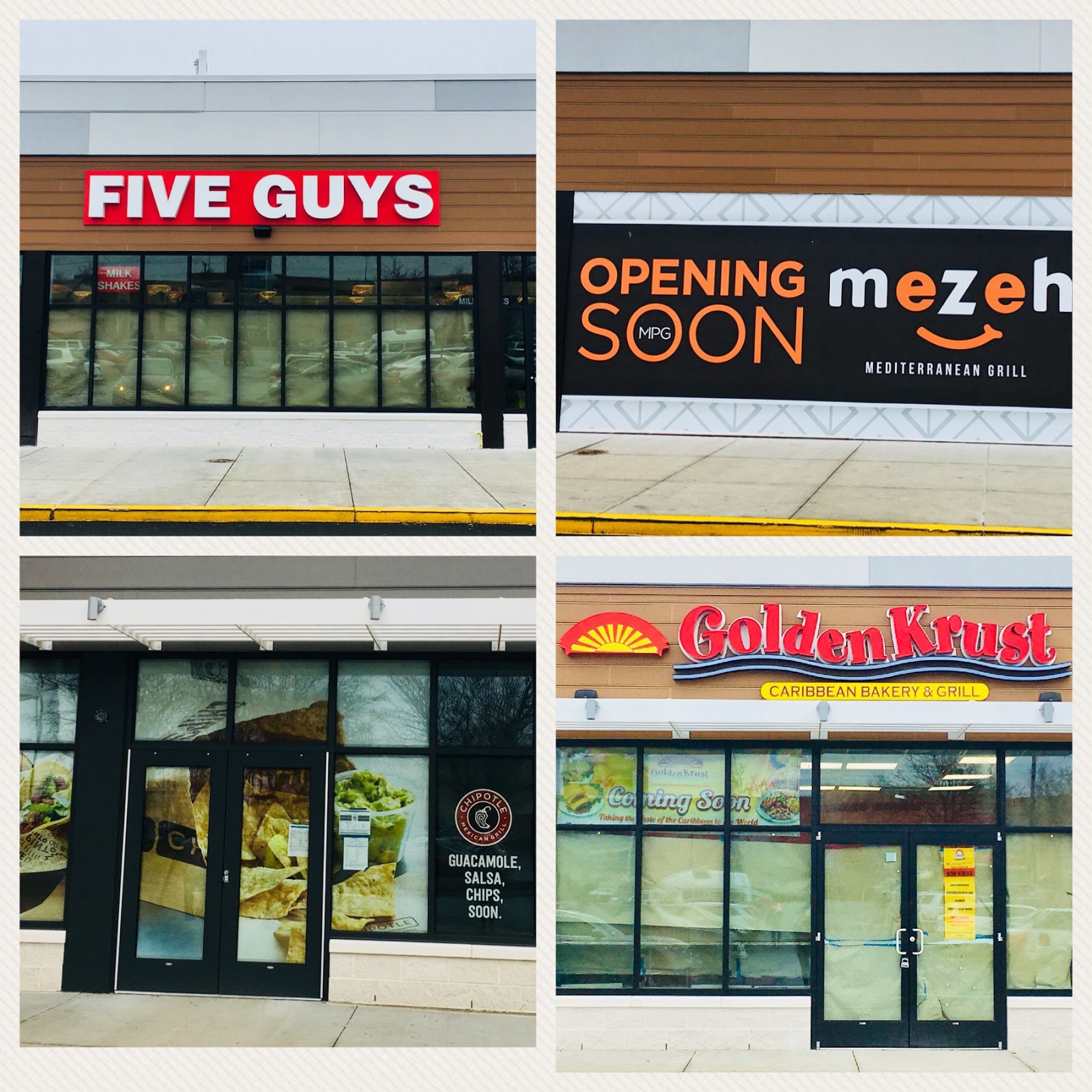 Route One Fun! Five Guys, Chipotle, Mezeh Grill & Golden Krust Opening
