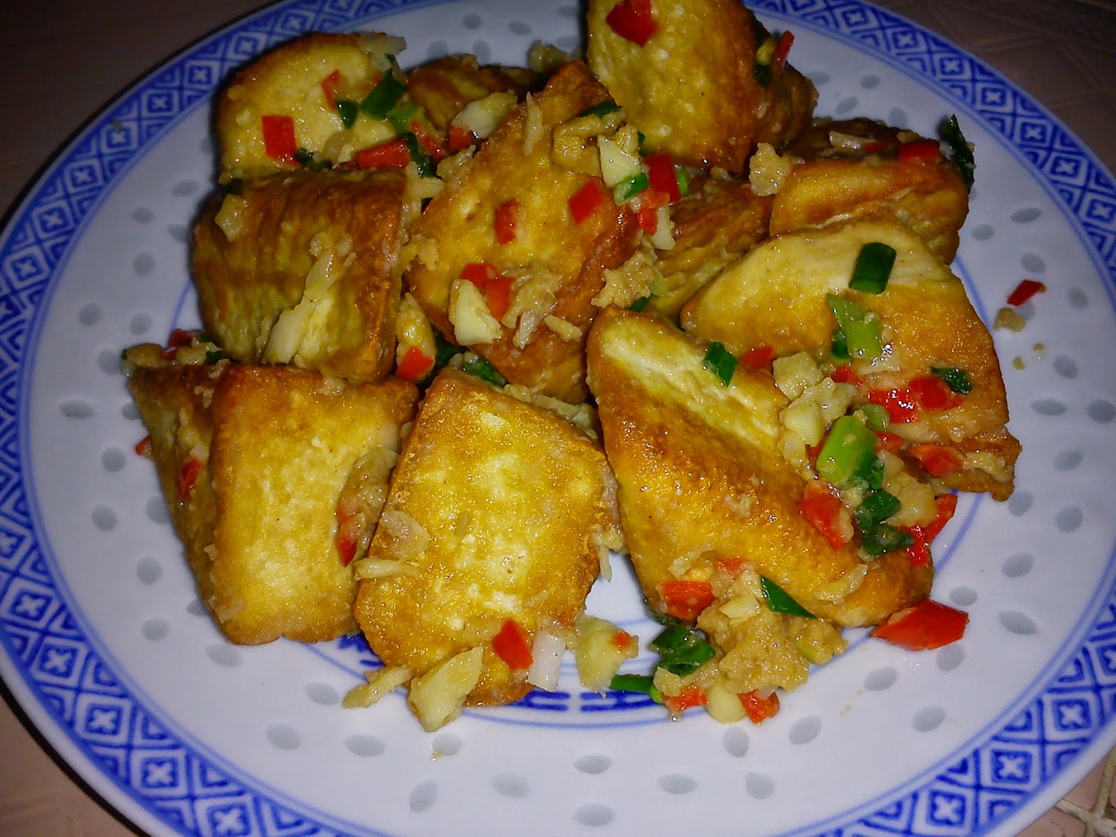 Cooking Pleasure: EZCR #6 - FRIED FIRM BEANCURD WITH SALTED FISH