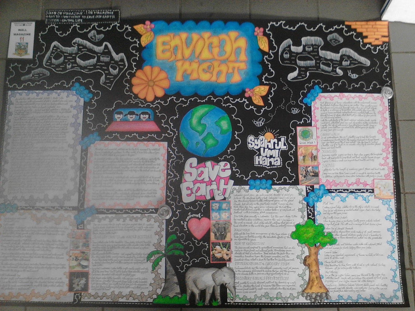 CONTOH "ENGLISH WALL MAGAZINE" KREASI SISWA SMP DI JAKARTA SELATAN