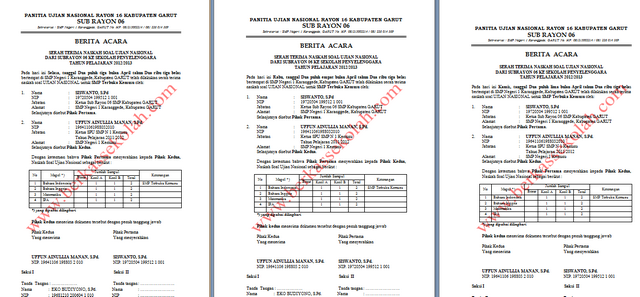 INFO UN - Download Berita Acara Serah Terima Naskah Soal 