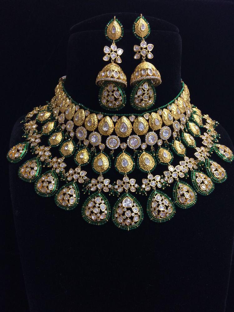 Flat Diamond Rich Bridal Chokers Jewellery Designs