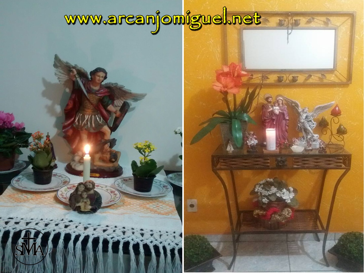Oratório – altar- ArcanjoMiguel - ArcanjoMiguel-net,são miguel arcanjo, são Gabriel, São Rafael, Anjo da Guarda, Quaresma - Novena 