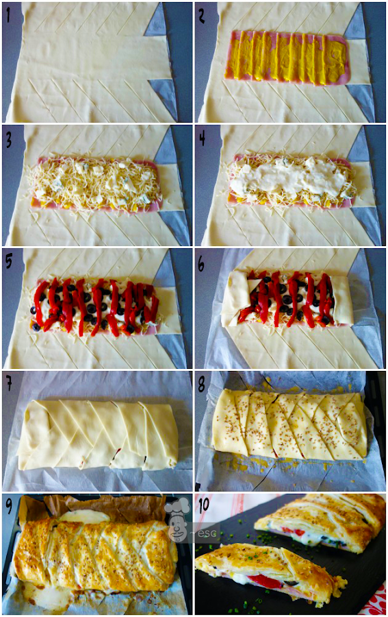 Cómo hacer una trenza de hojaldre rellena paso a paso