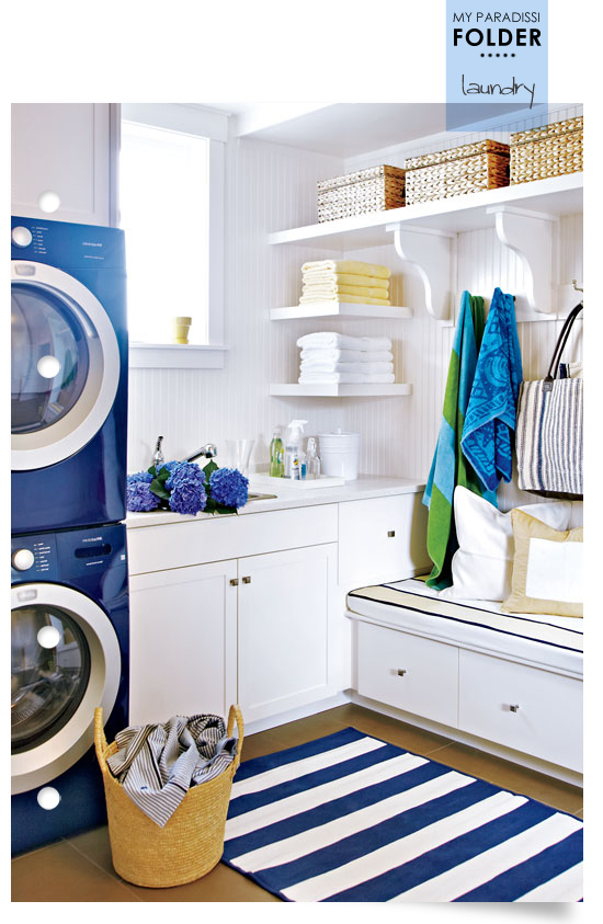 Coastal inspired laundry room